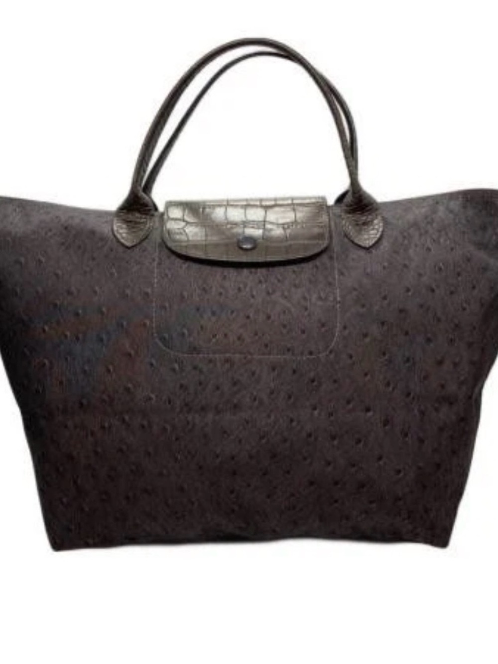Longchamp Le Pliage Ostrich shopper large